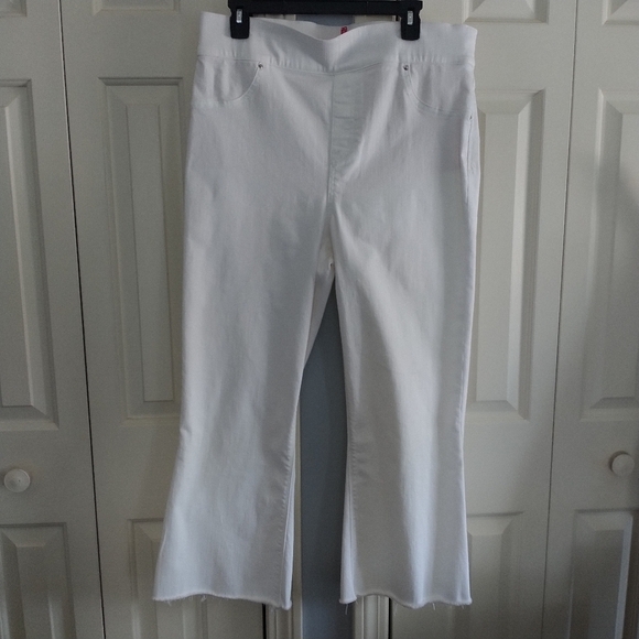 SPANX Denim - SPANX White Slim Panel Ankle Raw Hem Jegging Jeans 1X